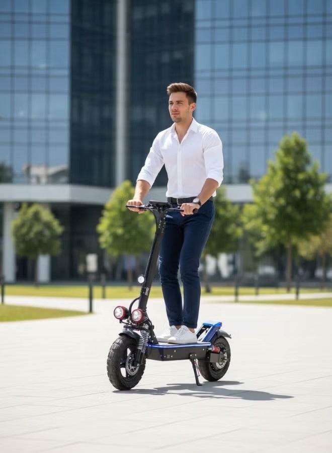 سكوتر الوحش 2026 – سكوتر كهربائي للكبار ببطارية 48 فولت، كفرات تيوبلس 11 إنش، دينمو مزدوج، وشاشة ديجيتال - Image 3